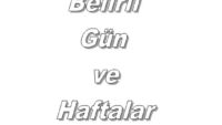 Belirli Gün ve Haftalar 2017